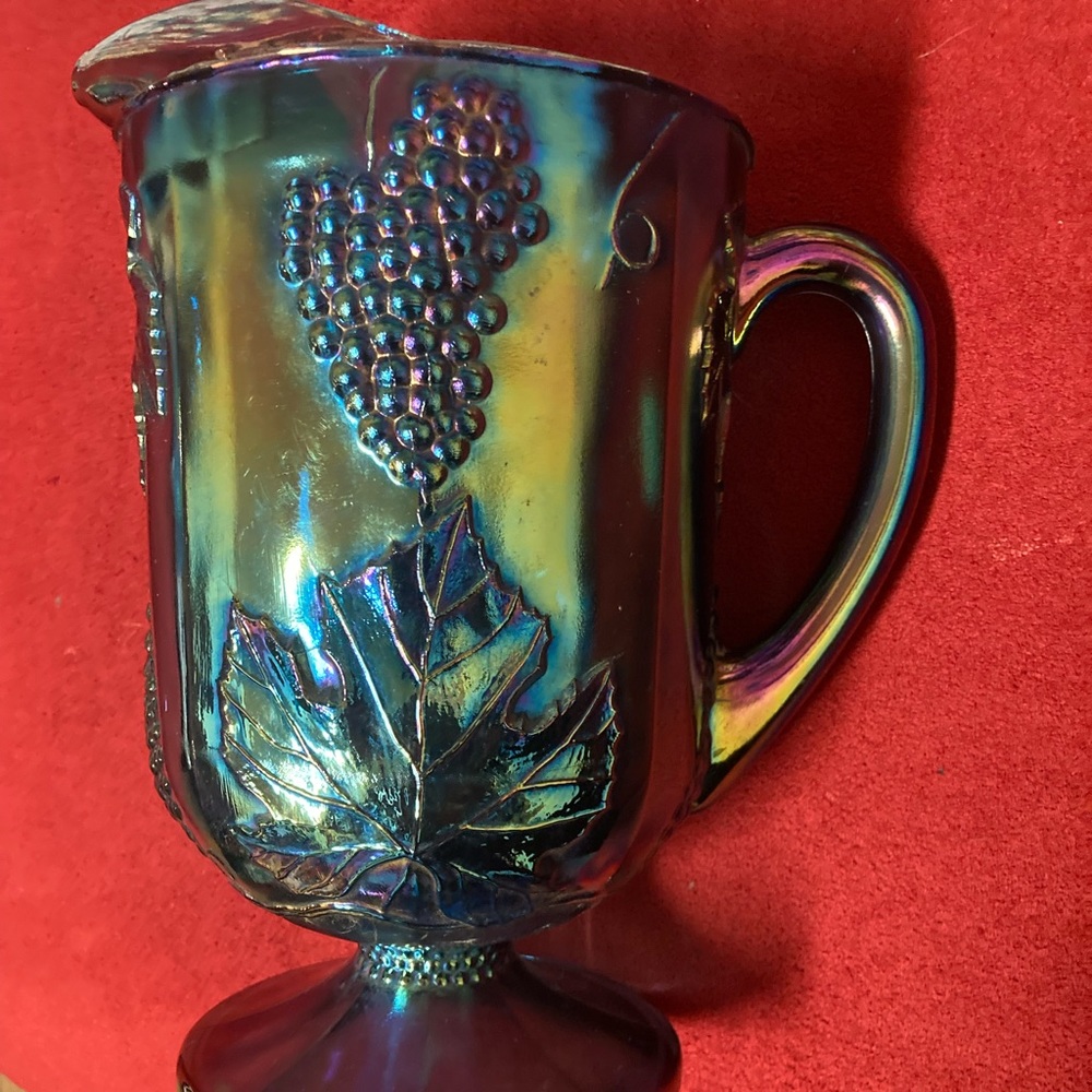 Carnival glass pitcher